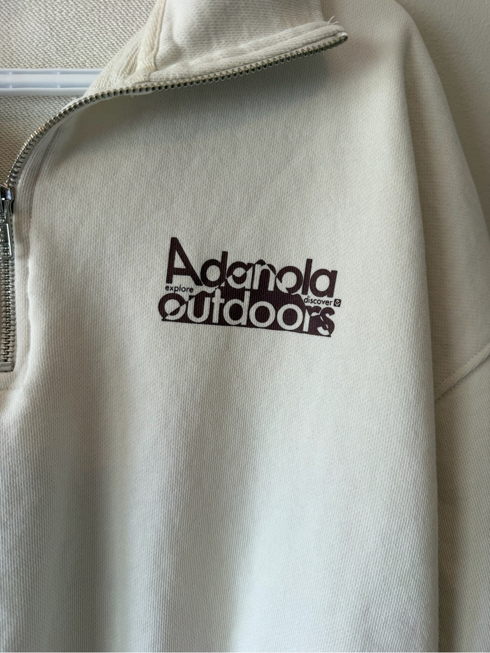 Adanola Cream Zip-Up Pullover Sweater - Picture 3 of 4